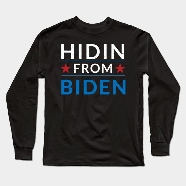 Anti Biden for president Hidin From Biden Funny Trump 2020 Long Sleeve T-Shirt by madani04